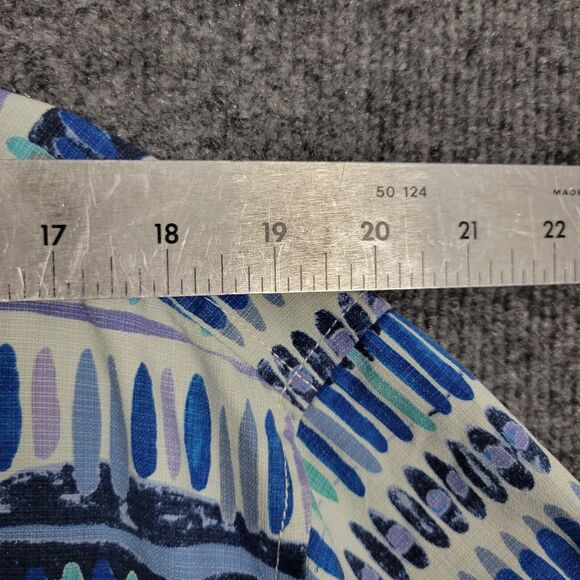 TOMMY BAHAMA Blue White Geo Surf Silk Hawaiian Short Sleeve Camp Shirt SIZE XXL - Picture 8 of 14
